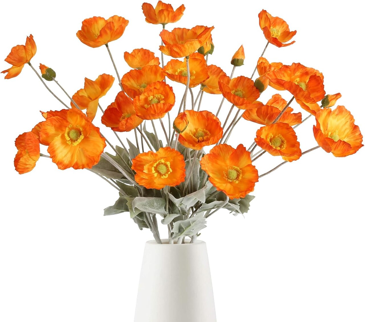 8PCS Artificial Champagne Poppy Flowers – Silk Fake Poppies for Wedding, Party, & Table Centerpiece Decor